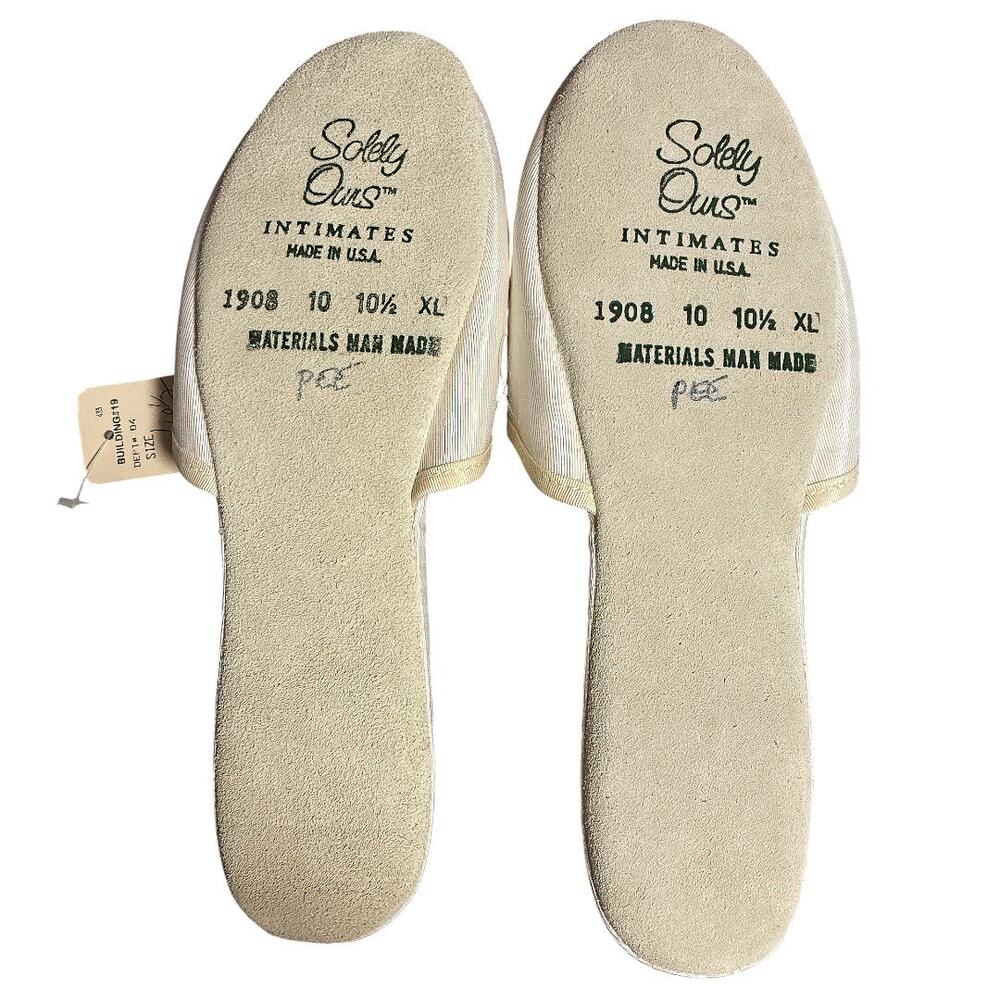 Solely Ours White Slippers with Bow New in Box Vintage Size 10 - Picture 3 of 6